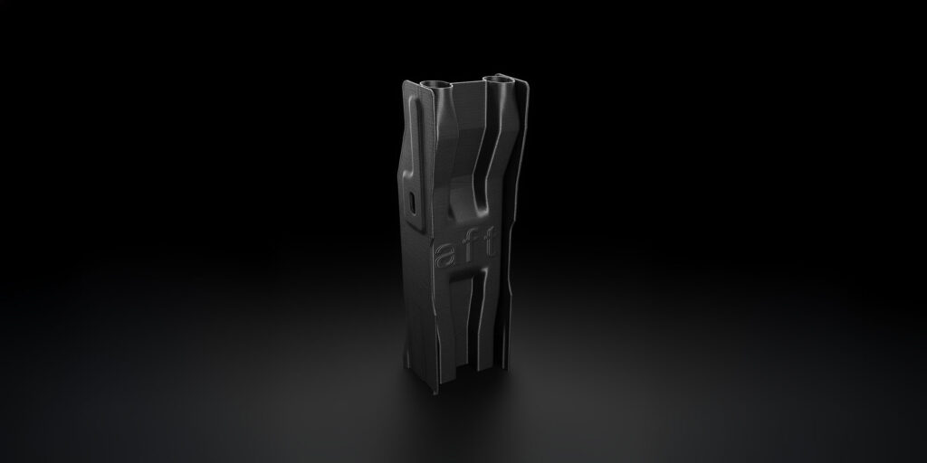 LIQTRA 3D-printed center console component for AFT Automotive, showcasing industrial additive manufacturing